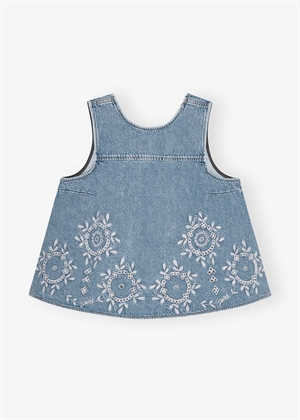 Broderie Anglaise denim top Light Blue Stone J1710 Ganni 